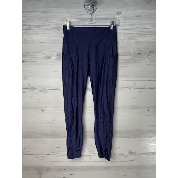 Fabletics Leggings Womens Medium Navy Blue High Rise Pocket Stretch LG2148463 - Picture 1 of 9
